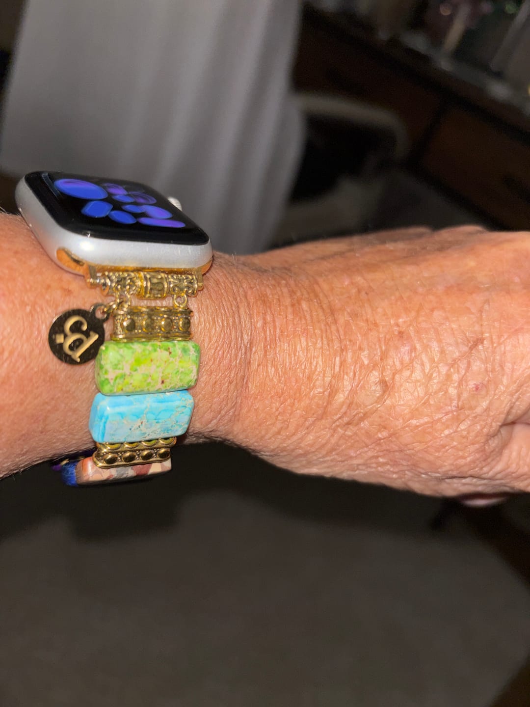 Customer photo review of Chic Chakra Stretch Apple Watch Strap