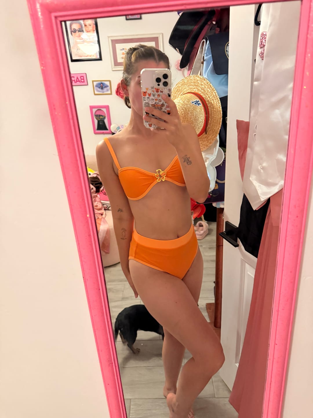 Customer photo review of HEIDI Mango Flower Bikini Top