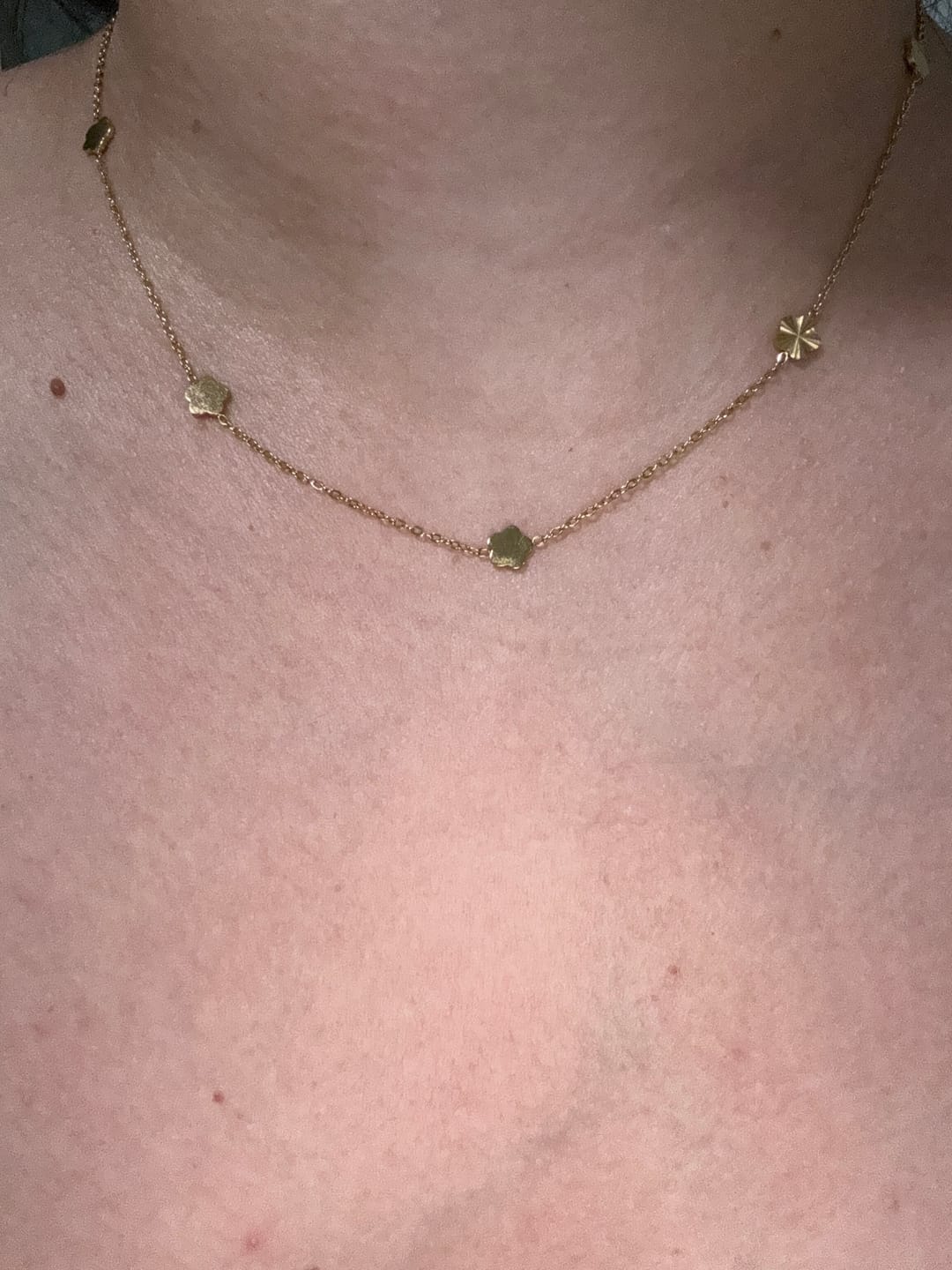 Customer photo review of Flower Power 18K Gold Chain Necklace