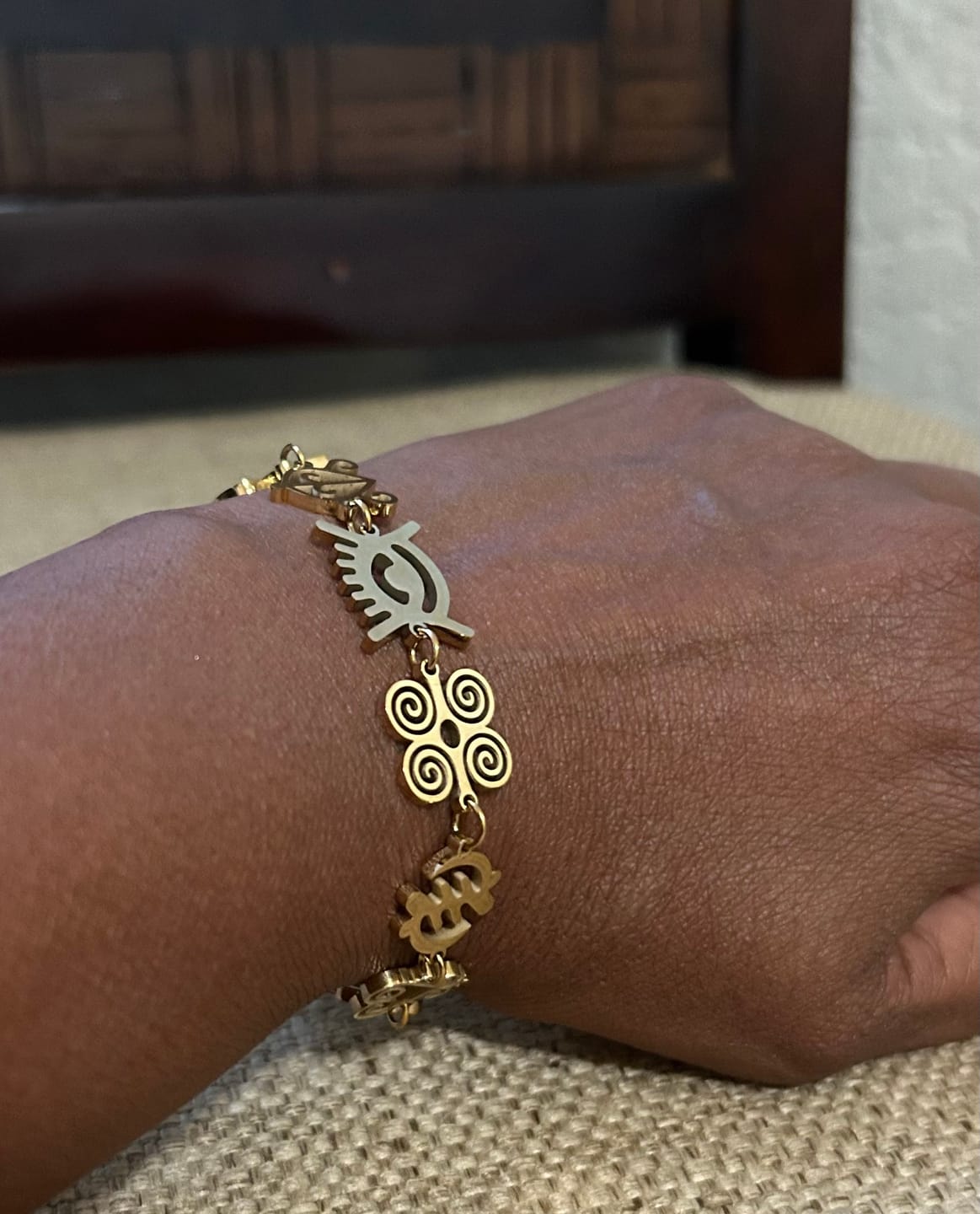 Customer photo review of Adinkra Legacy Bracelet™ — Gold / Silver