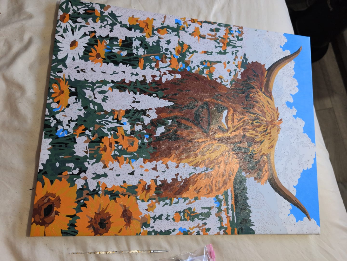 Customer photo review of Wildflower Highland | Paint by Number