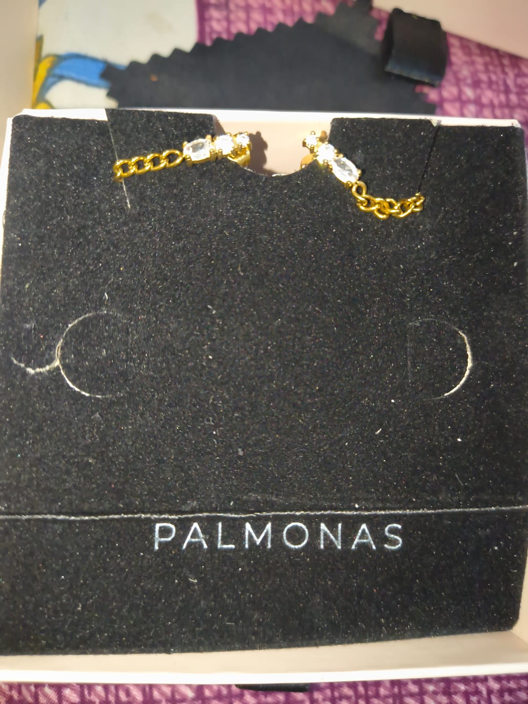Customer photo review of Bold Chain Statement Earrings