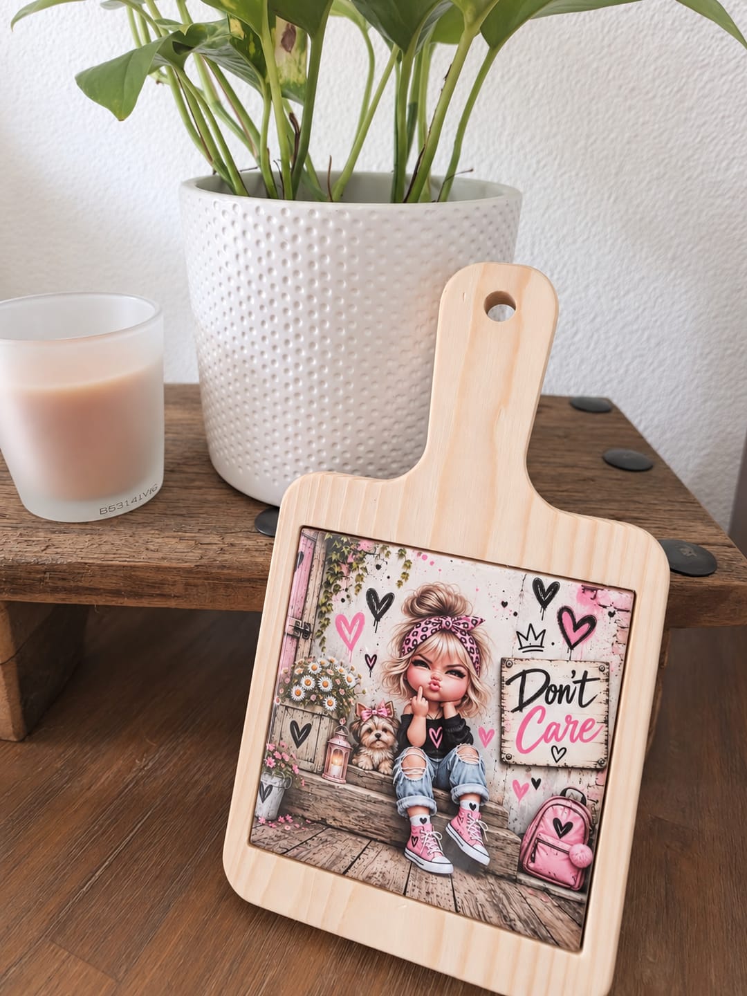 Customer photo review of Nieuw - Houten Kaasplank Vierkant met Tegel glans 10,8 x 10,8 voor sublimatie