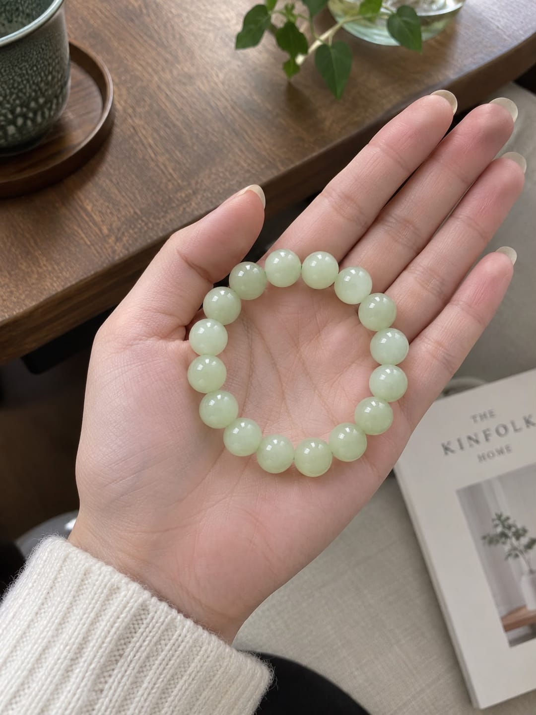 Customer photo review of CosmoGem™ Pulsera de Jade Natural Premium