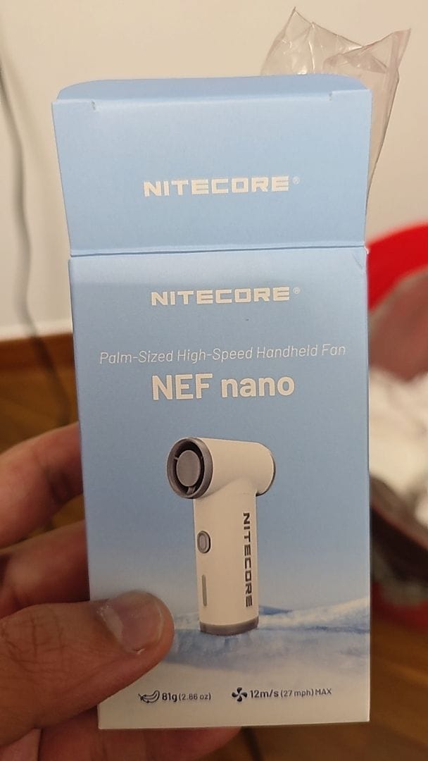 Customer photo review of NEF Nano - Palm-Sized High-Speed Handheld Fan