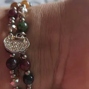 Customer photo review of FuAttract Protection Luck & Prosperity Colorful Tourmaline Ruyi Lock Double Layer Bracelet