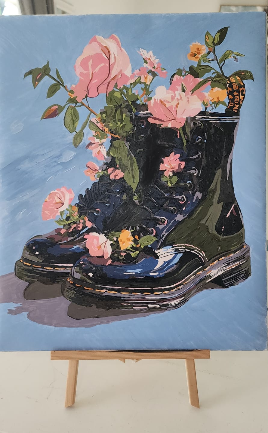 Customer photo review of Wildflowers in Boots | Paint by Number