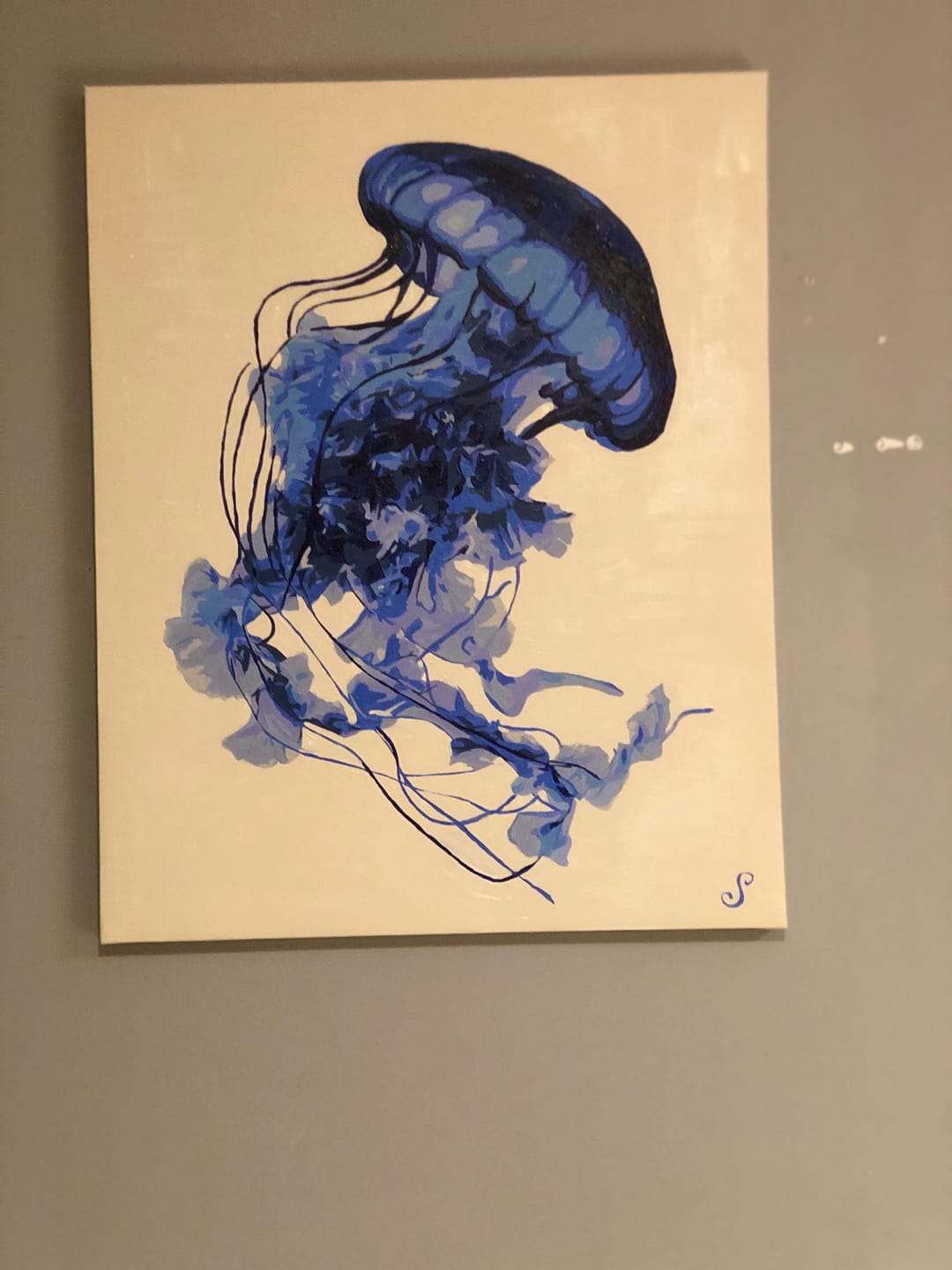 Customer photo review of Blue Jelly Fish | Paint by Number