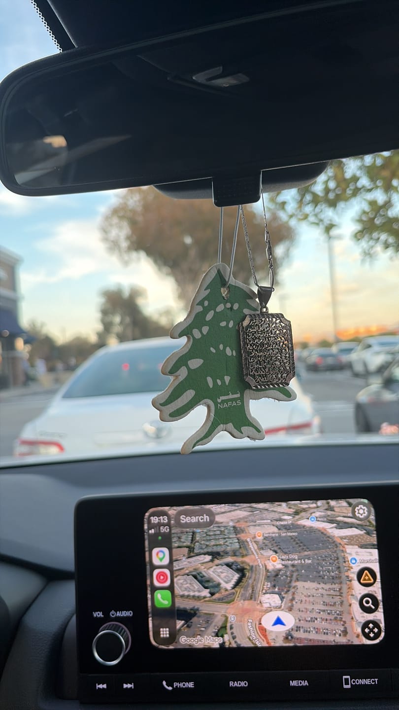 Customer photo review of Lebanese Cedar Air Freshener + Sticker Pack