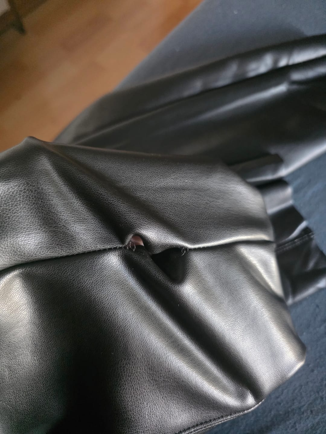Customer photo review of Dena Black PU Trousers