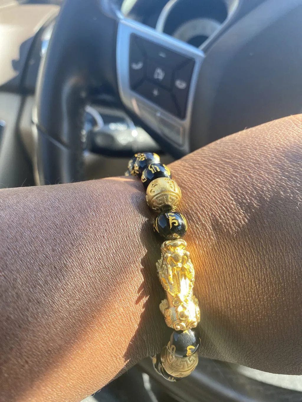 Customer photo review of FREE Today: Protection Prosperity & Strength Black Onyx Om Mani Mantra Pixiu Lucky Bracelet