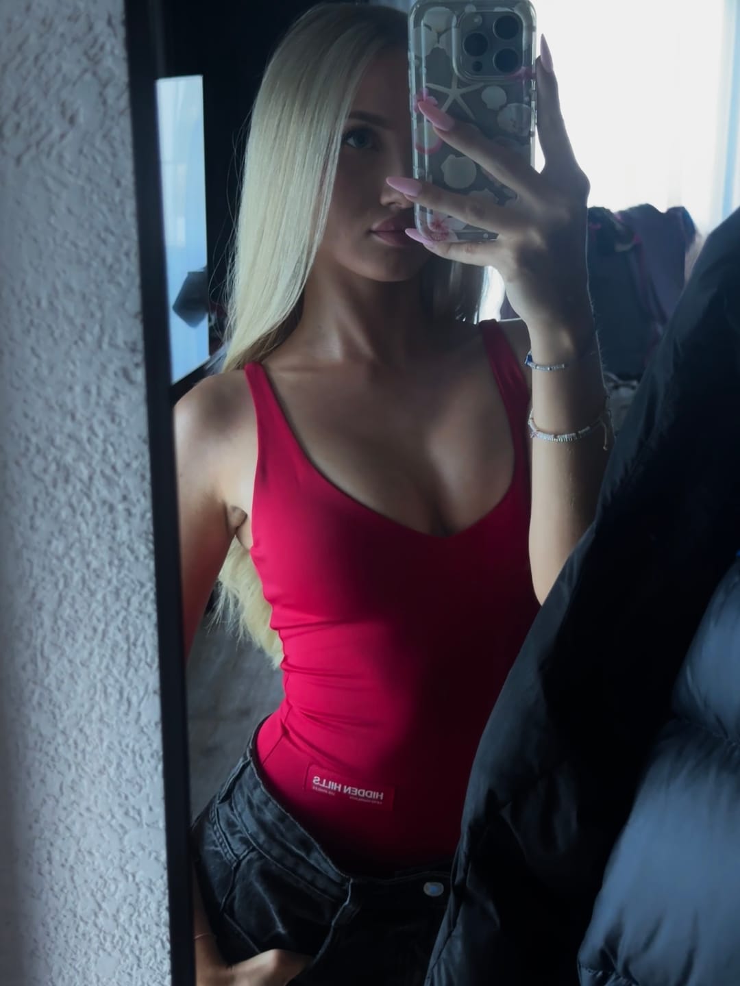 Customer photo review of LABEL BODYSUIT RASPBERRY RED