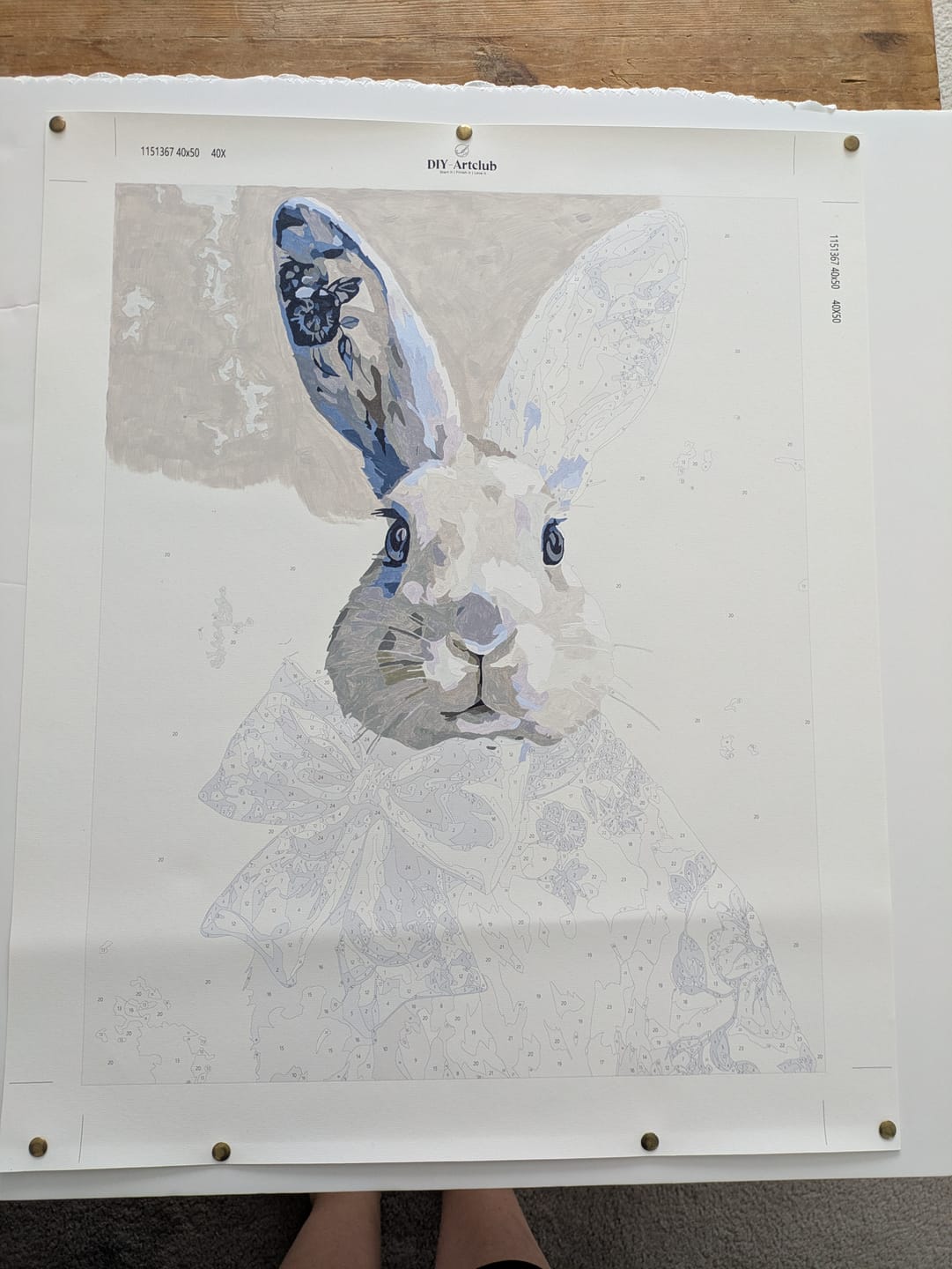 Customer photo review of Delft Blue Bunny | Paint by Number