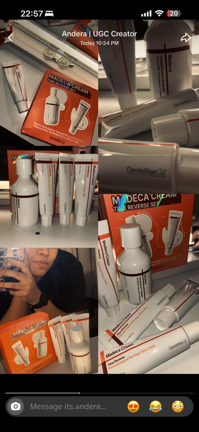 Customer photo review of Madeca Cream Time Reverse Set (50% OFF)