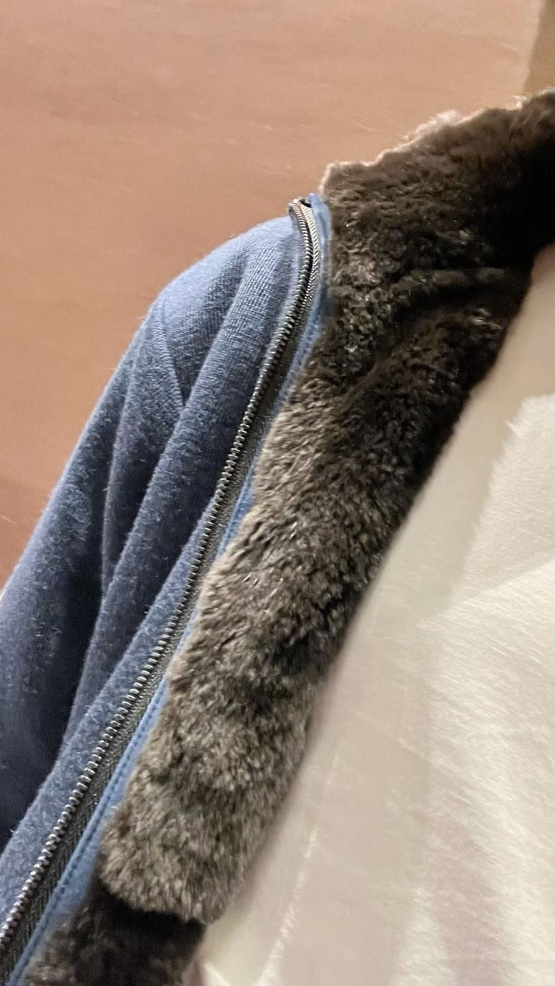Customer photo review of Fur Zipper "Stockholm"- Dark Grey
