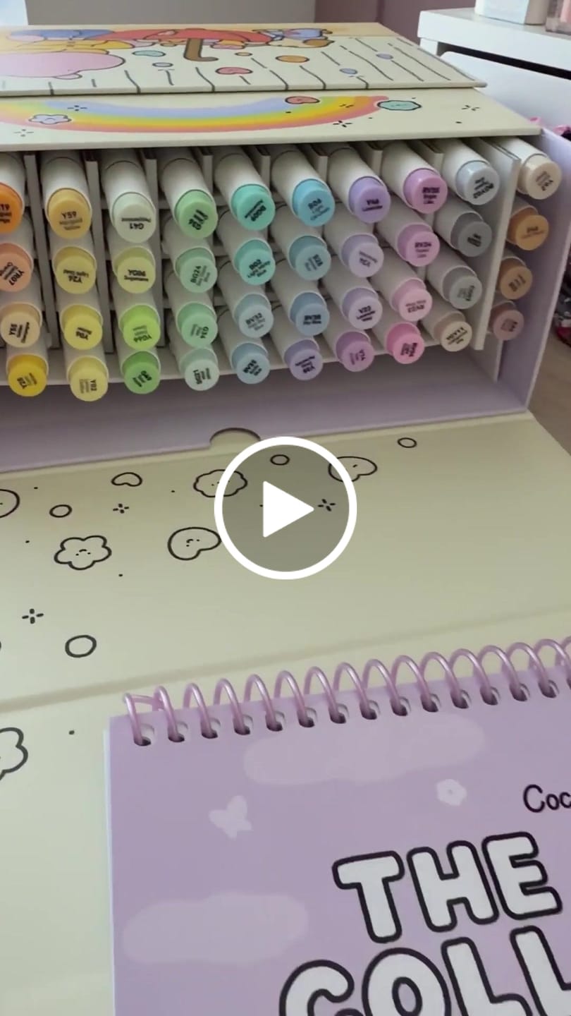 Customer video review of Ohuhu x Coco Wyo Cozy Mood Coloring Kit, Honolulu B 48 Colors Alcohol Markers with Brush & Fine Dual Tips, Coloring Book with Mood Tracker Pages
