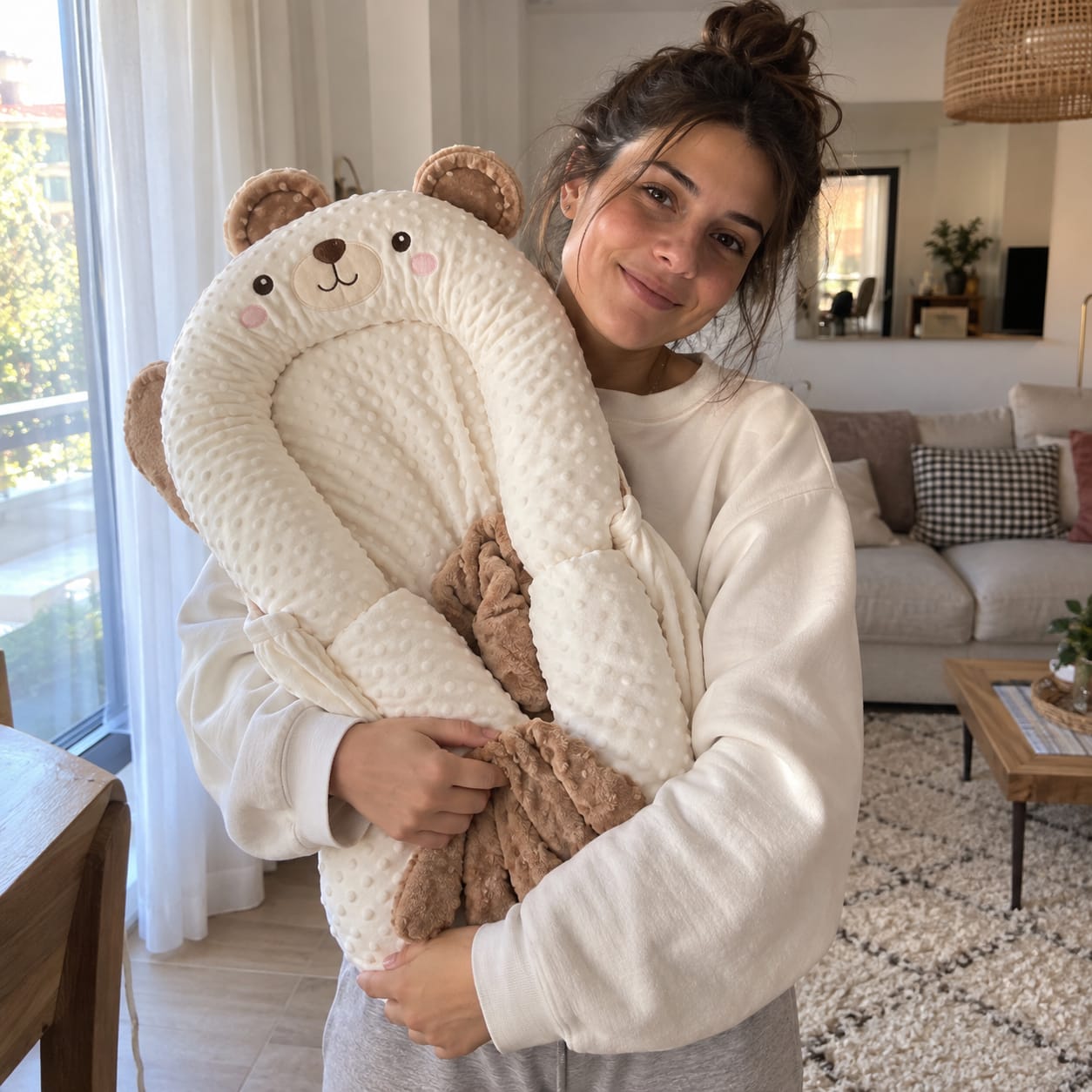 Customer photo review of HuggyNest Cozy Hug Pillow