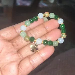 Customer photo review of FuAttract Growth Harmony & Positive Energy Green Aventurine Moonstone Unakite Chrysocolla Forest Style Bracelet