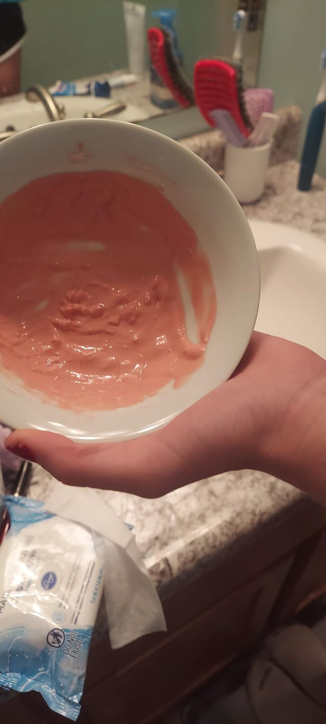 Customer photo review of French Pink Clay Powder