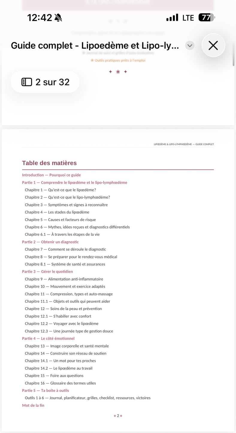 Customer photo review of Guide Lipoedème et lipo-lymphoedème
