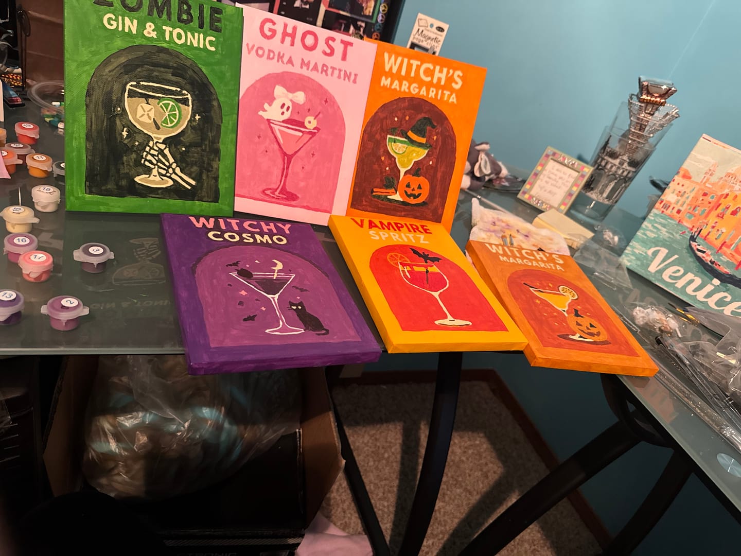 Customer photo review of 6 Mini Paintings - Halloween Cocktails Set