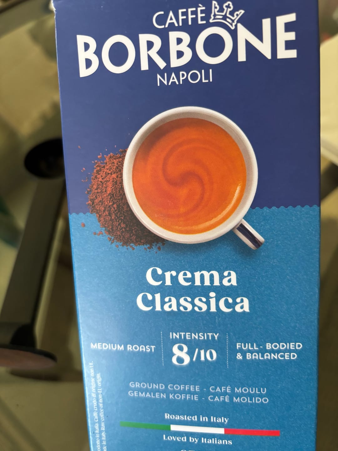 Customer photo review of Pack Borbone Crema Clasica + Espresso Intenso 250grs Grano Molido