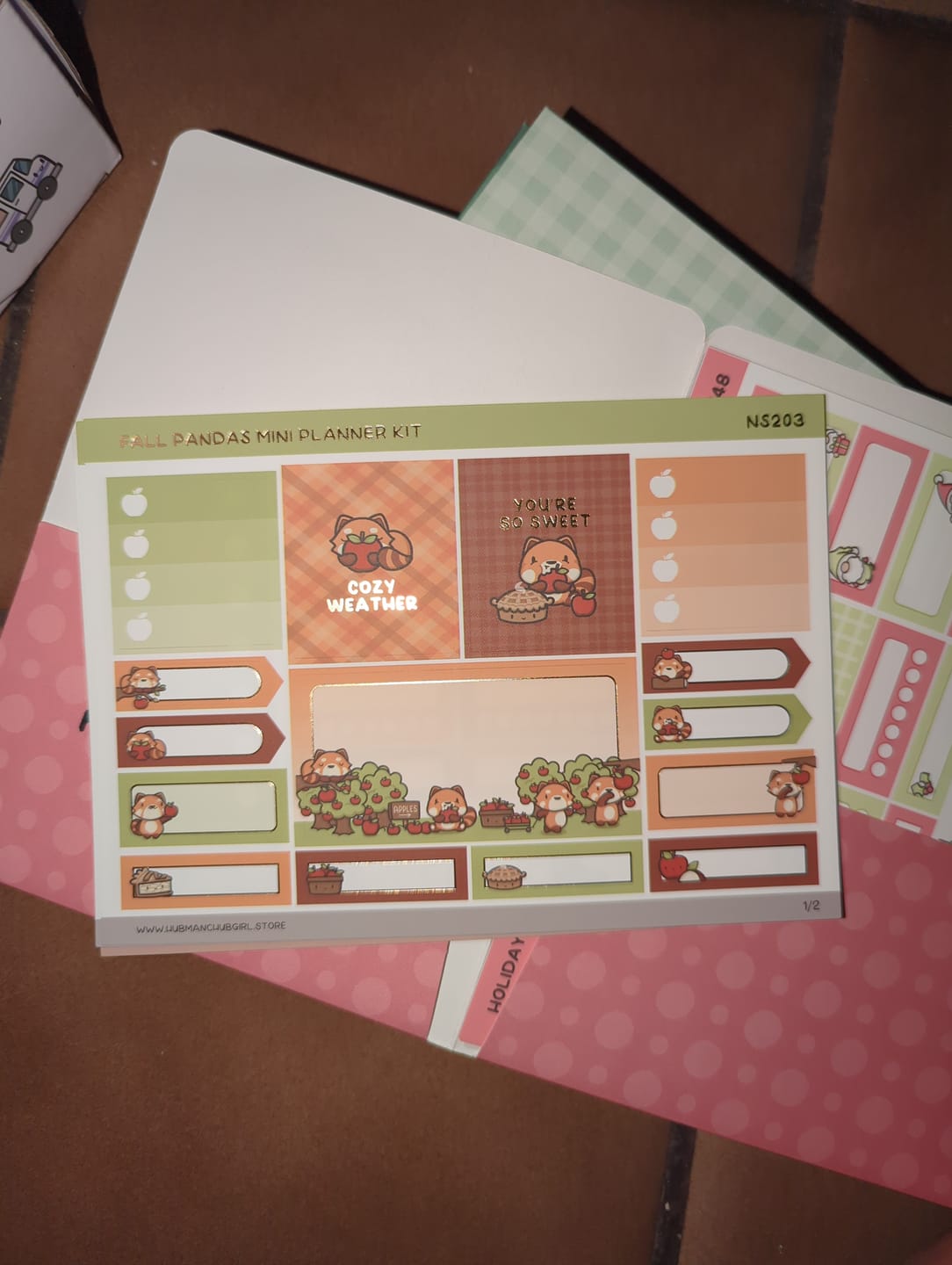 Customer photo review of Fall Pandas Mini Planner Kit - Gold Foil (Set of 2)