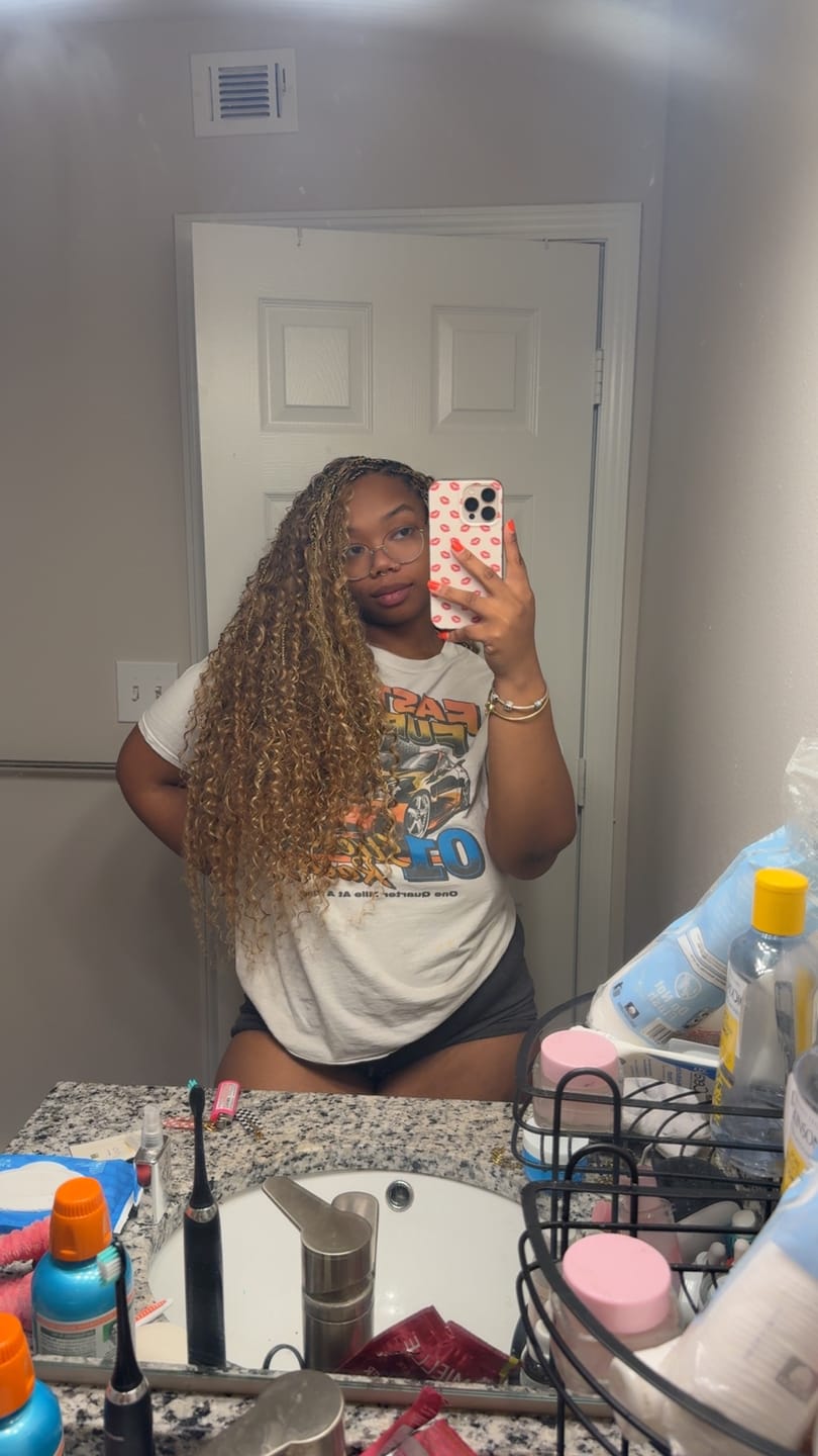 Customer photo review of #27/#30/#613 Mix Color Blend Deep Wave Bulk Human Braiding Hair