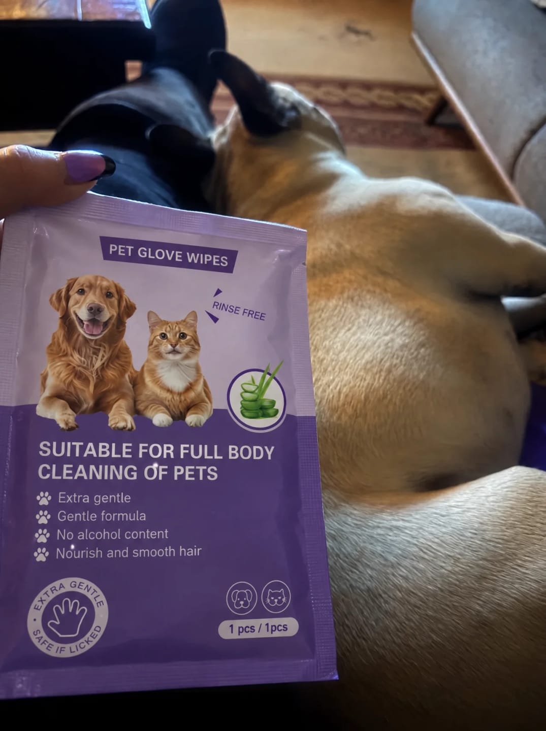 Customer photo review of PawWipe – Badet din hund faktiskt gillar