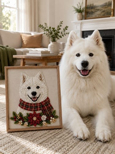 Customer photo review of Custom Pearl Art - For Family - AI Christmas Canvas Kit