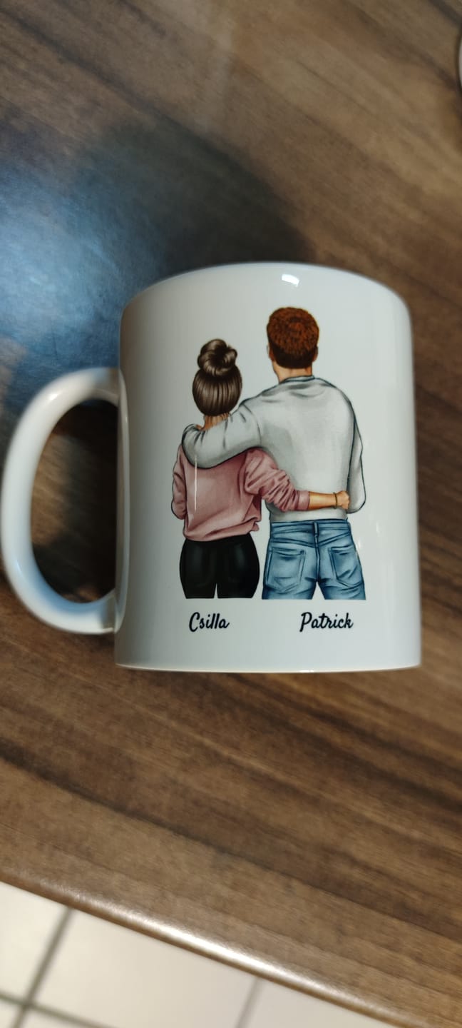 Customer photo review of Keine Sorge Schatz - Personalisierte Pärchen-Tasse