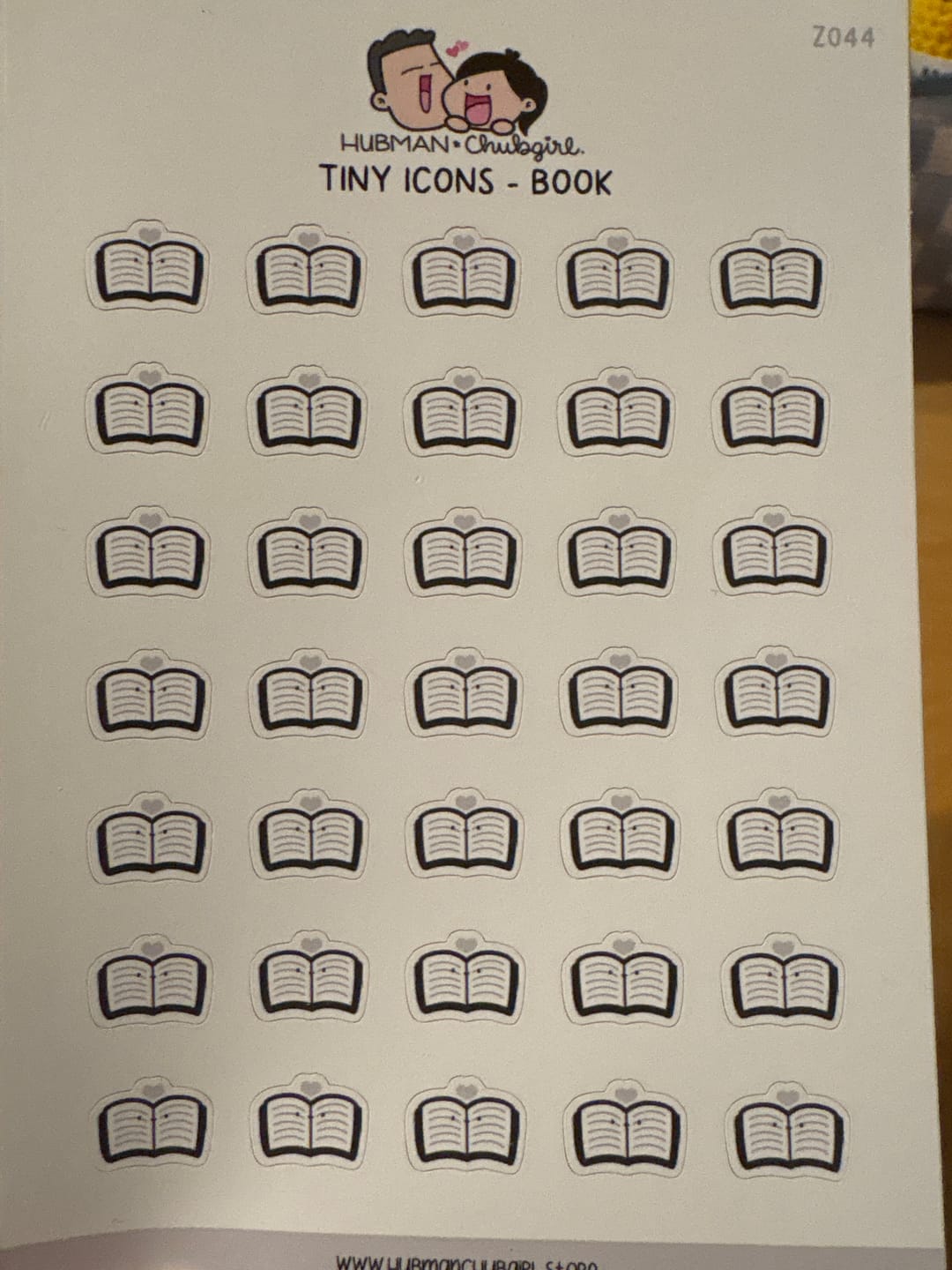Customer photo review of Tiny Icons - Book Planner Stickers