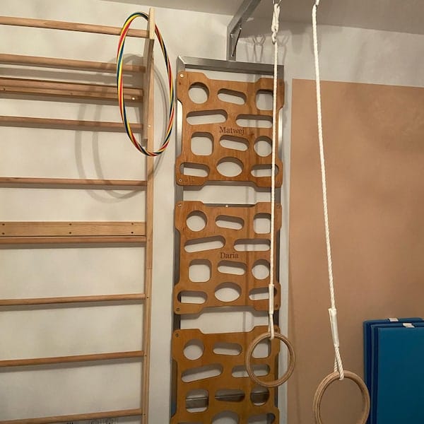 Customer photo review of Montessori Climbing Wall for Kids – Ages 2–10 | Wooden Indoor Playground