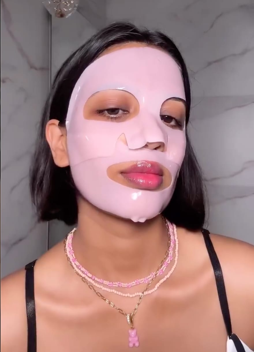 Customer photo review of Salmon PDRN Pink Collagen Jelly Gel Mask