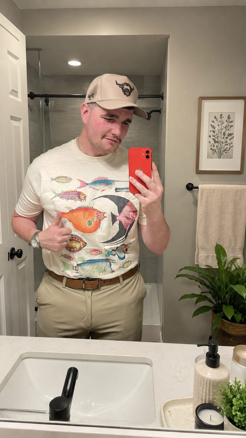 Customer photo review of Ugly Fish Tee