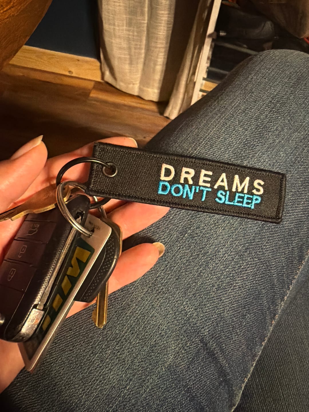 Customer photo review of DREAMS DON'T SLEEP KEY TAG