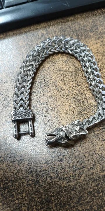 Customer photo review of Norse Beast Mesh Link Bracelet - Ferocity