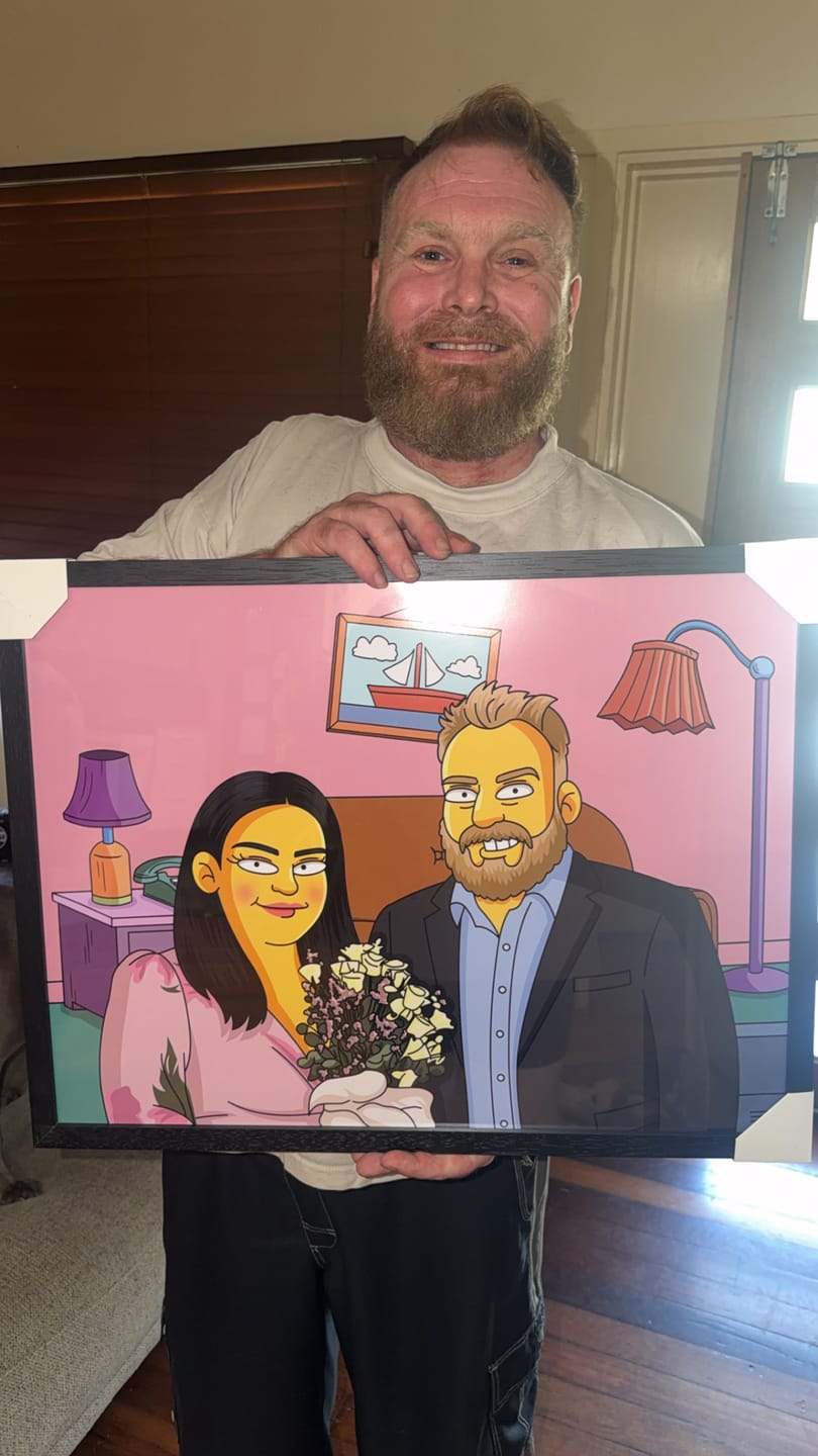 Customer photo review of Wedding Simpsons Portrait — Bridal Party Gift