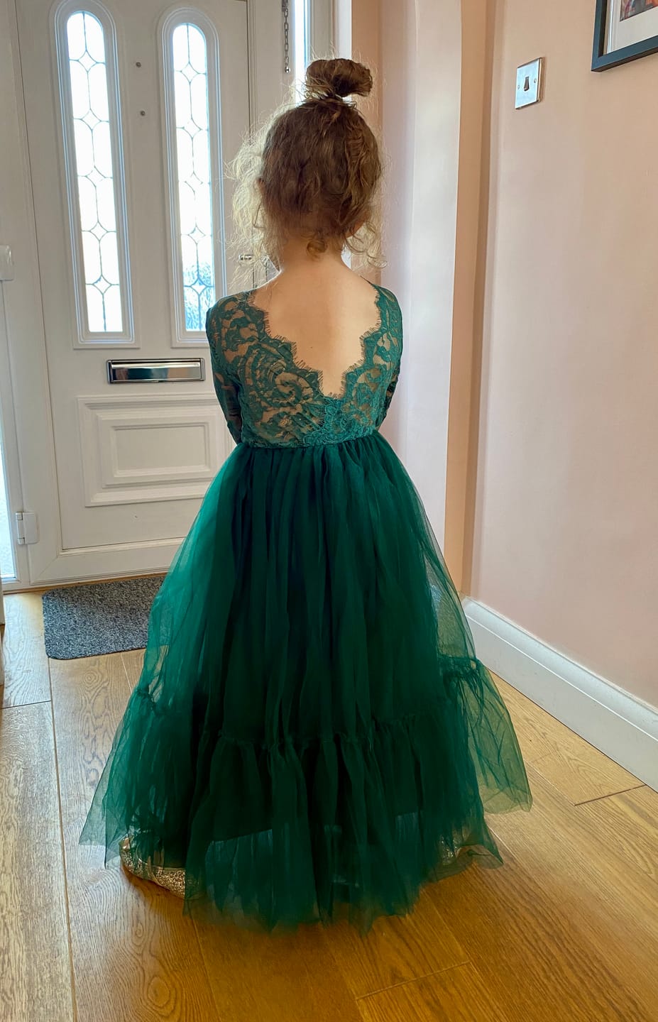 Customer photo review of Elodie in Forest Green ~ Party or Flower Girl Dress