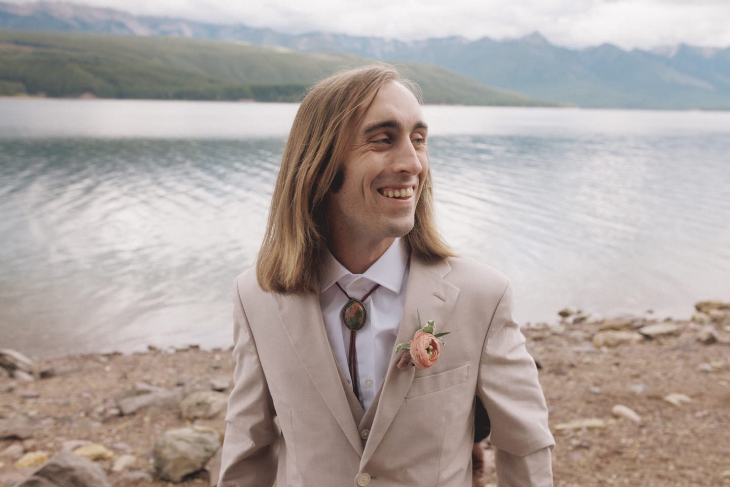Customer photo review of The Zion – Earthy Unakite Jasper Bolo Tie