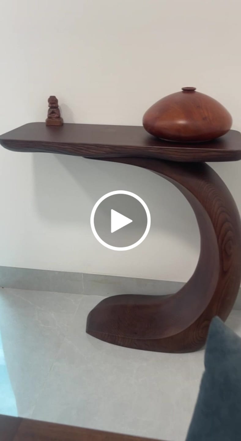 Customer video review of Solid Walnut Finish Wave Console Table – Modern Sculptural Design