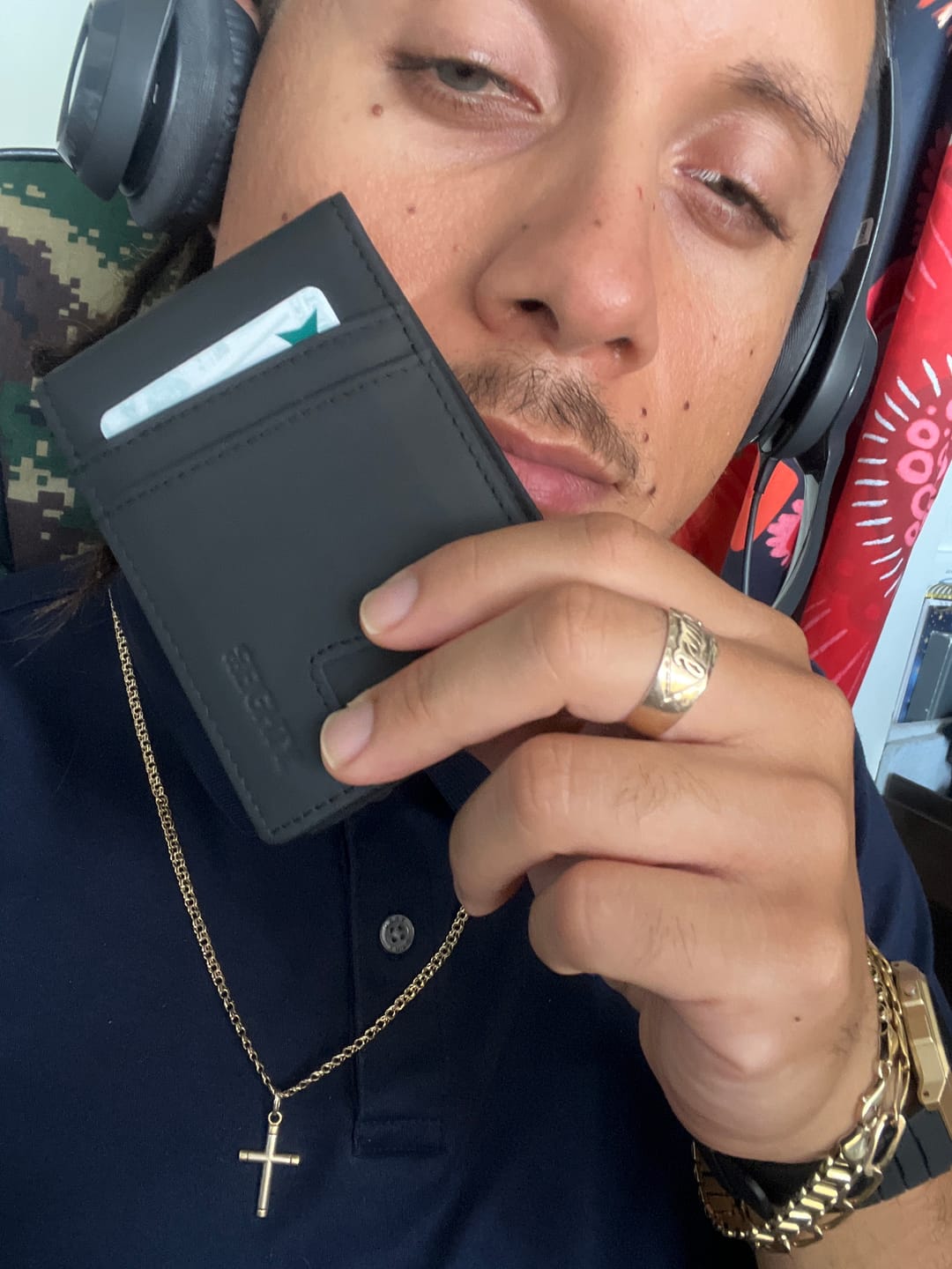 Customer photo review of 80Eighty® Matte Black Leather Wallet