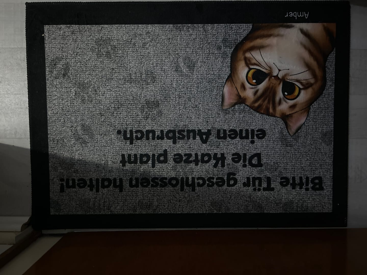 Customer photo review of Personalisierte Fußmatte - Katzen planen einen Ausbruch