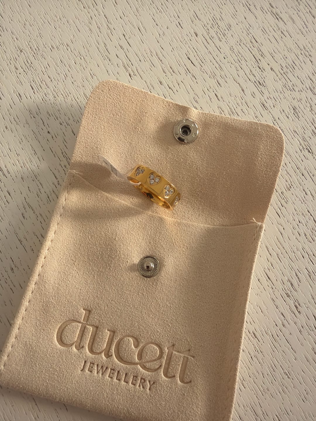 Customer photo review of Zirconia heart ring gold
