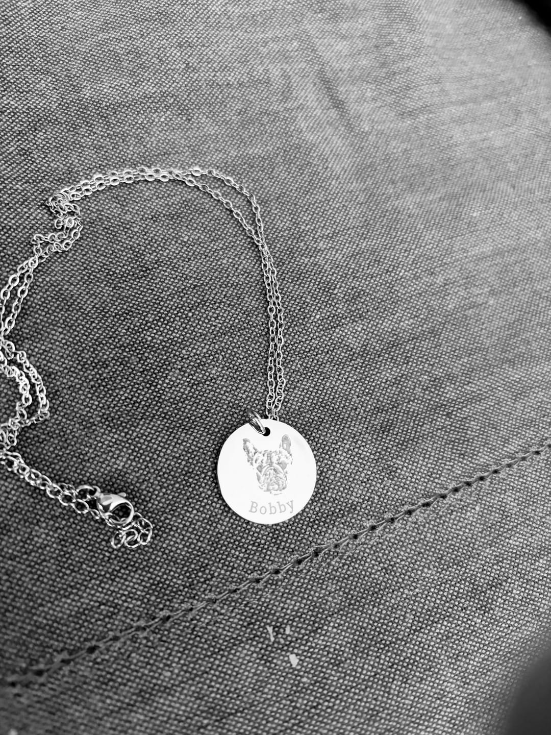 Customer photo review of Custom Pet Face Necklace
