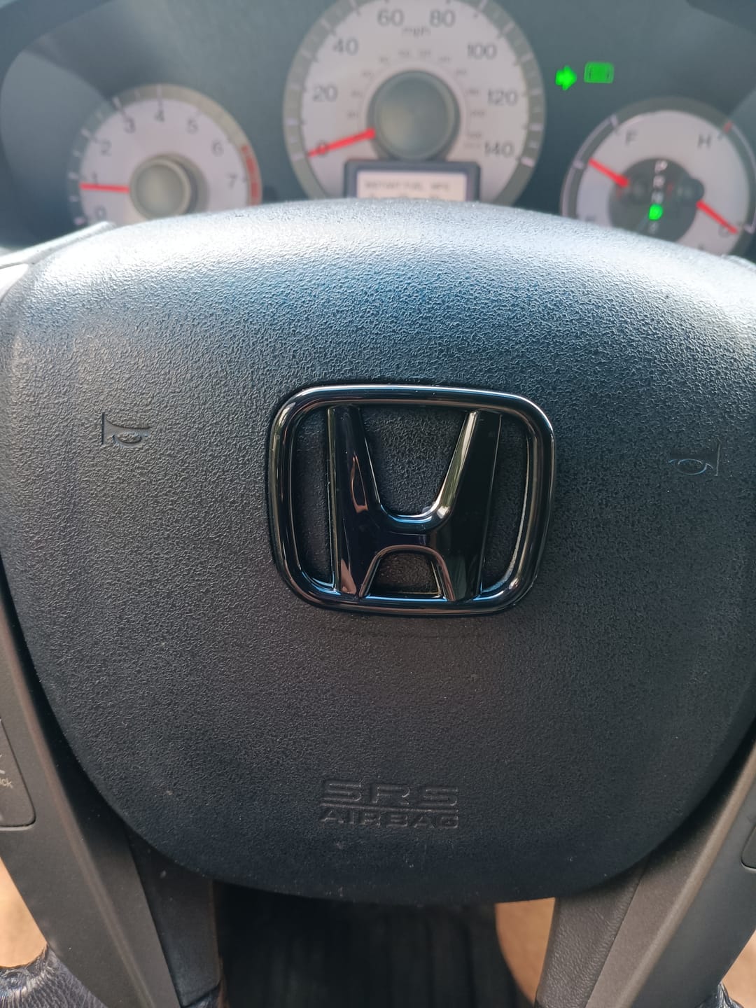 Customer photo review of Black Steering Wheel Emblem Cover