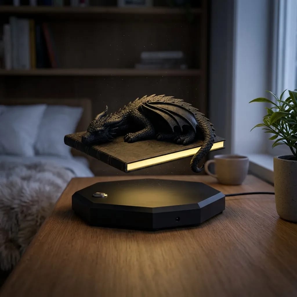 Customer photo review of 3D Magnetic Suspension Dragon Book Lamp Desktop Decoration