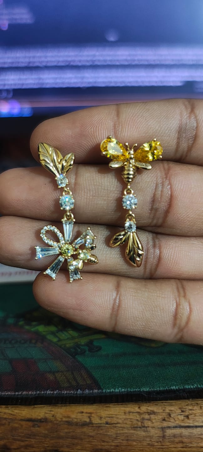 Customer photo review of Honeybee Radiance Earrings