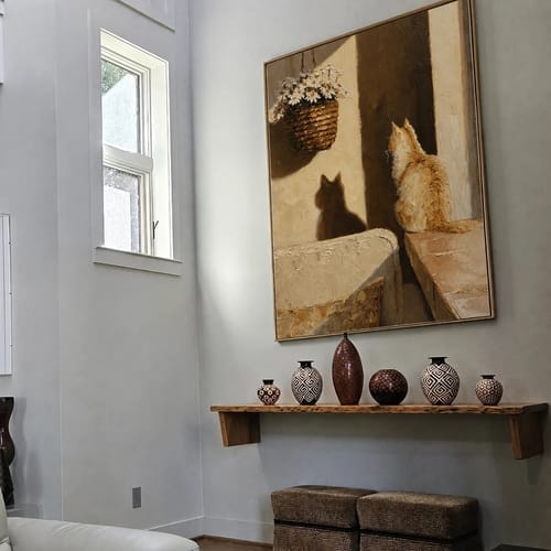 Customer photo review of Expressive Contemporary Art｜Sunlit Feline Reverie
