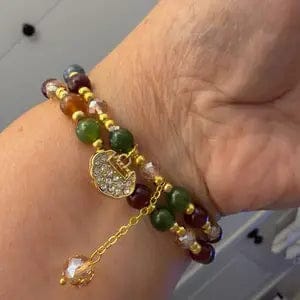 Customer photo review of FuAttract Protection Luck & Prosperity Colorful Tourmaline Ruyi Lock Double Layer Bracelet